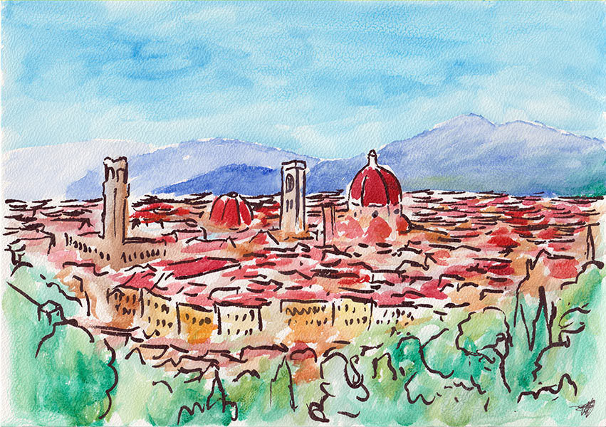 Vue de Florence depuis la basilique San Miniato
